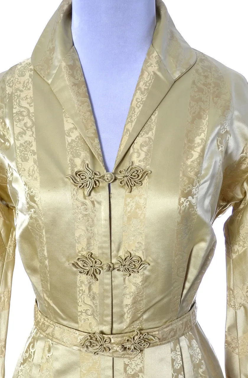 1950s Gold Satin Vintage Hostess Gown