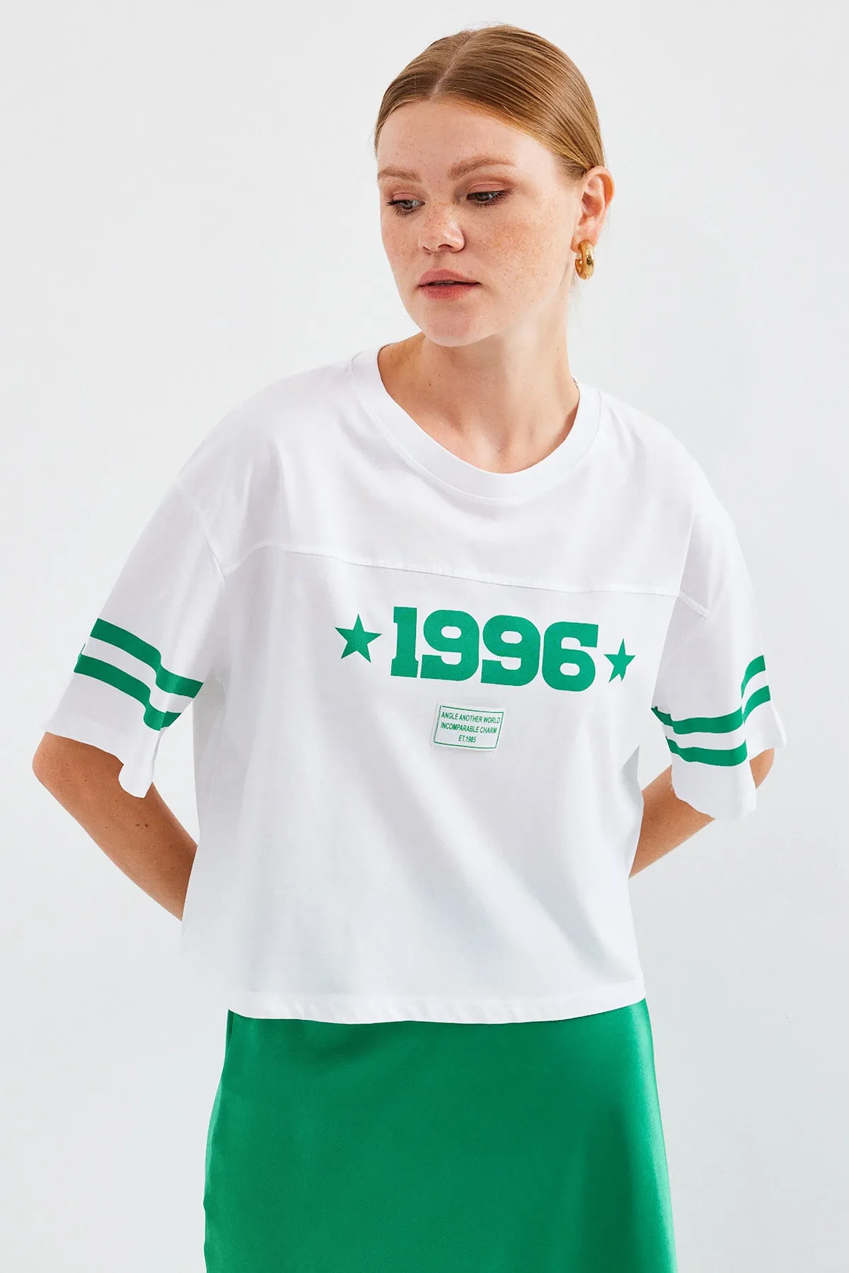 4322 baskili oversize basic tişört