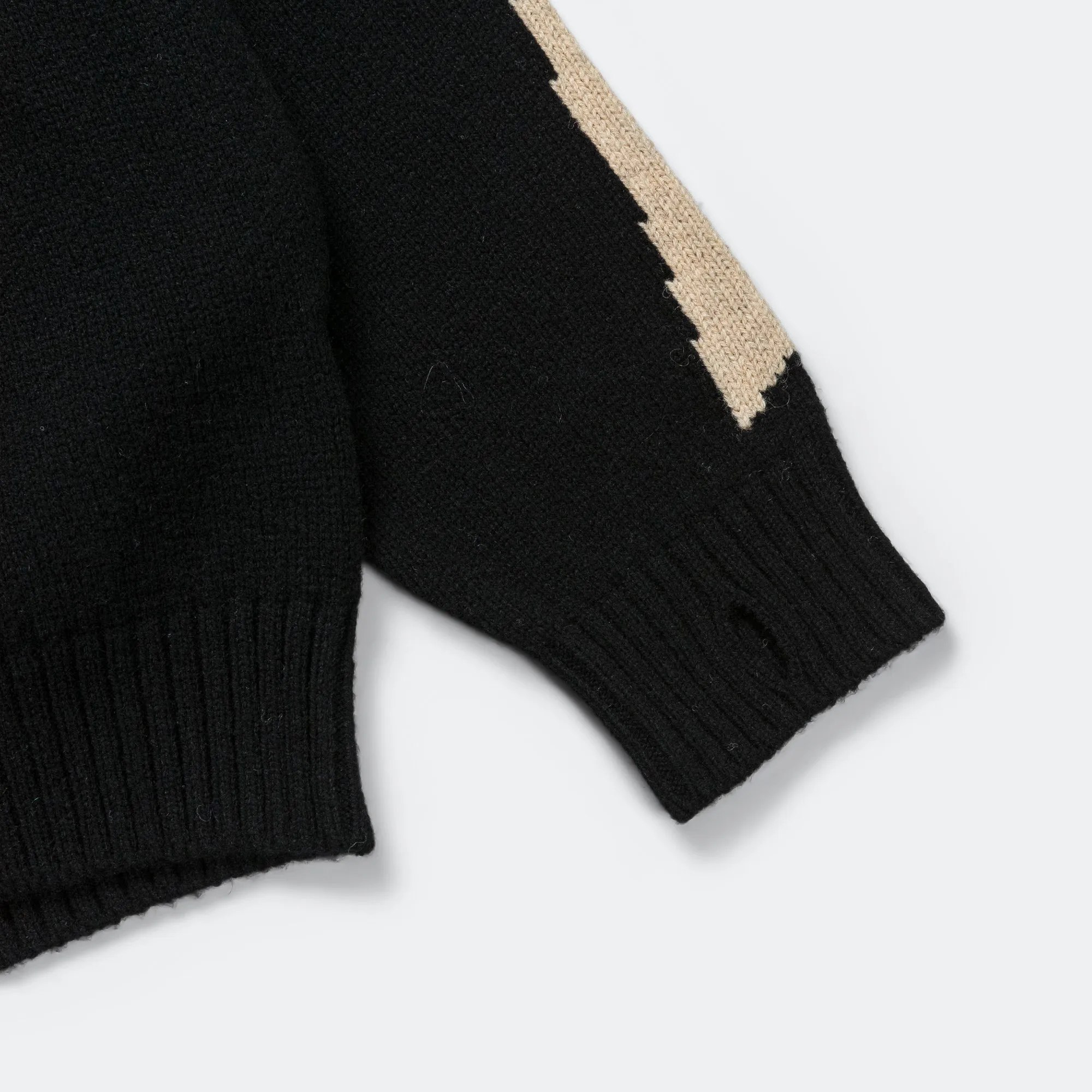 5G Wool BONE Hood Sweater - Black