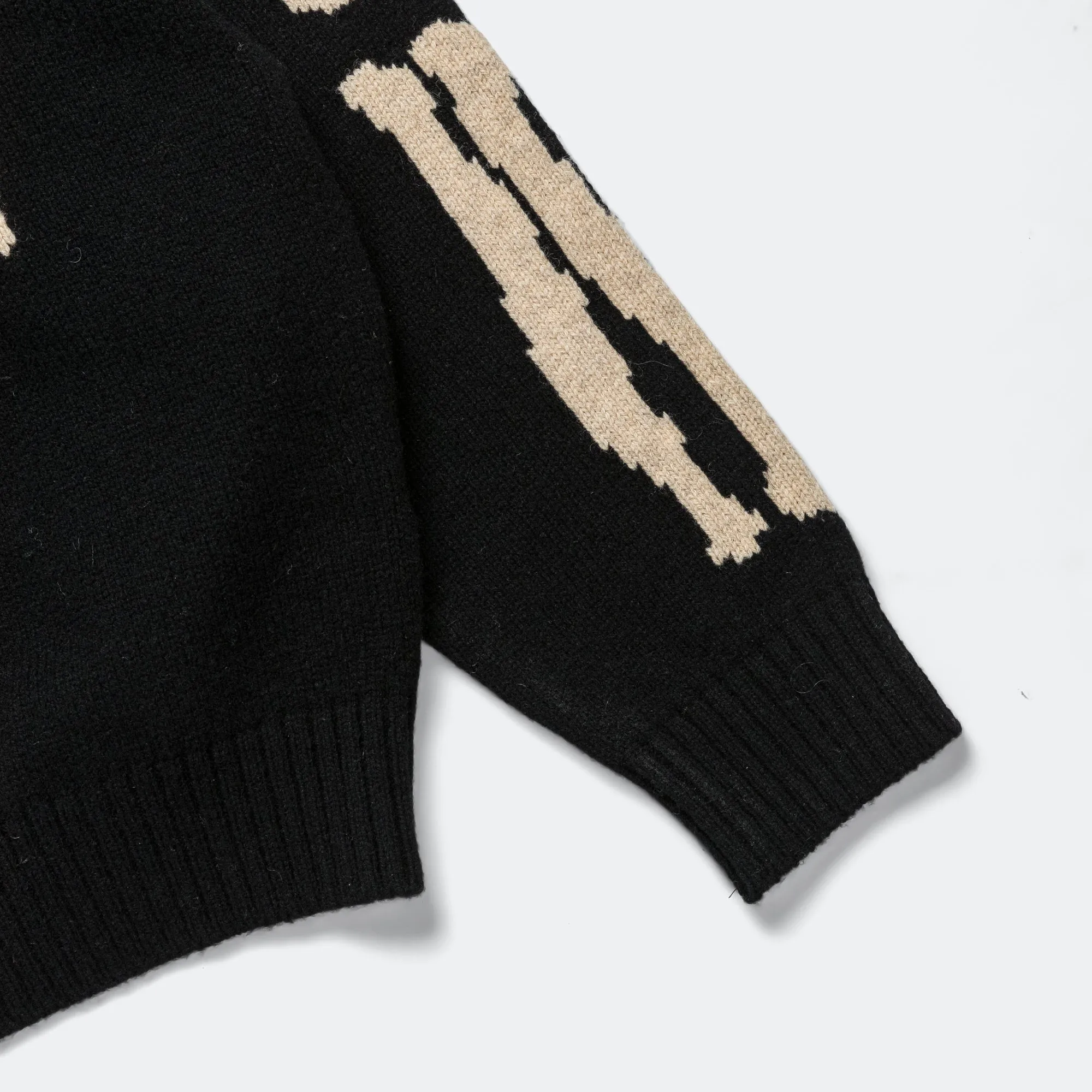 5G Wool BONE Hood Sweater - Black