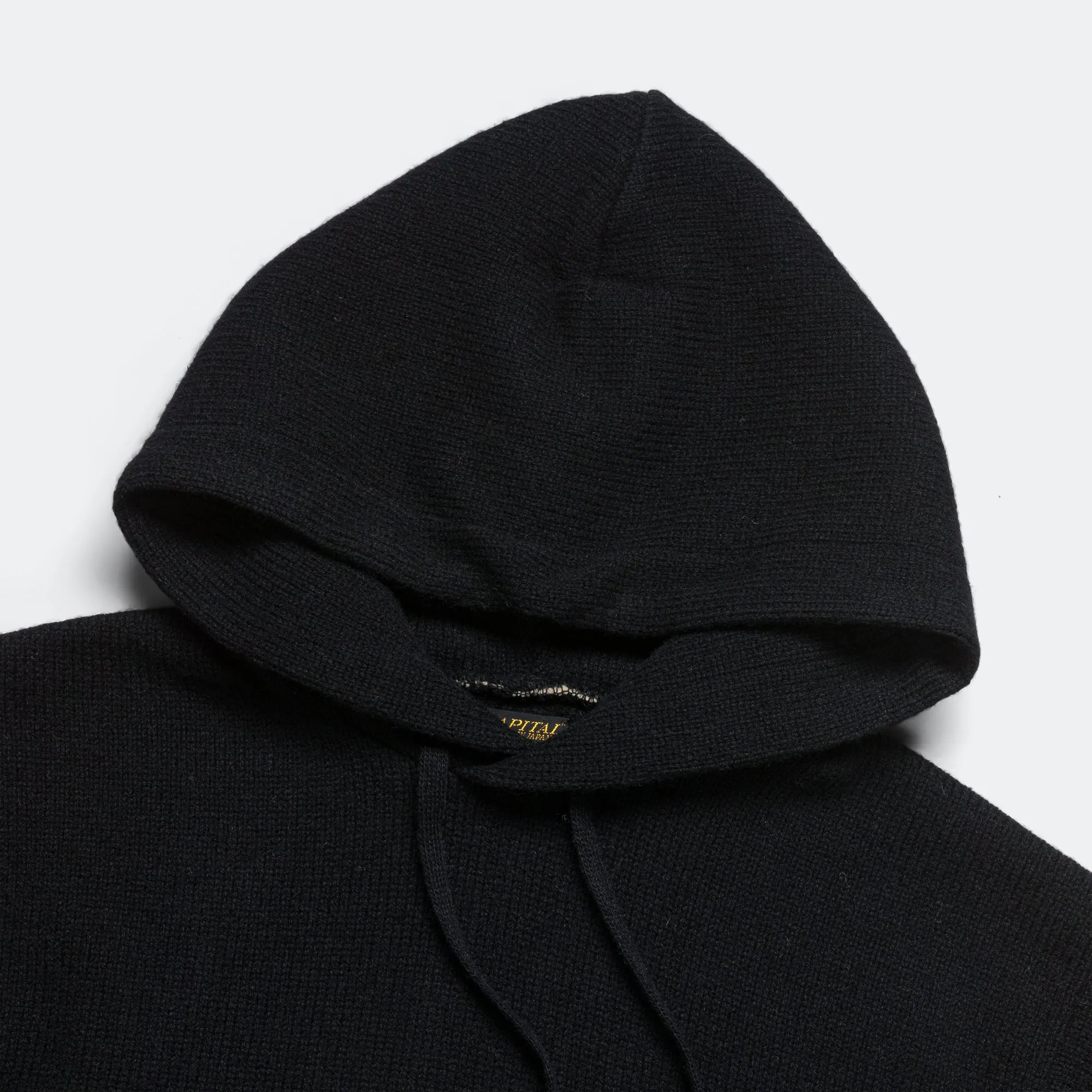 5G Wool BONE Hood Sweater - Black