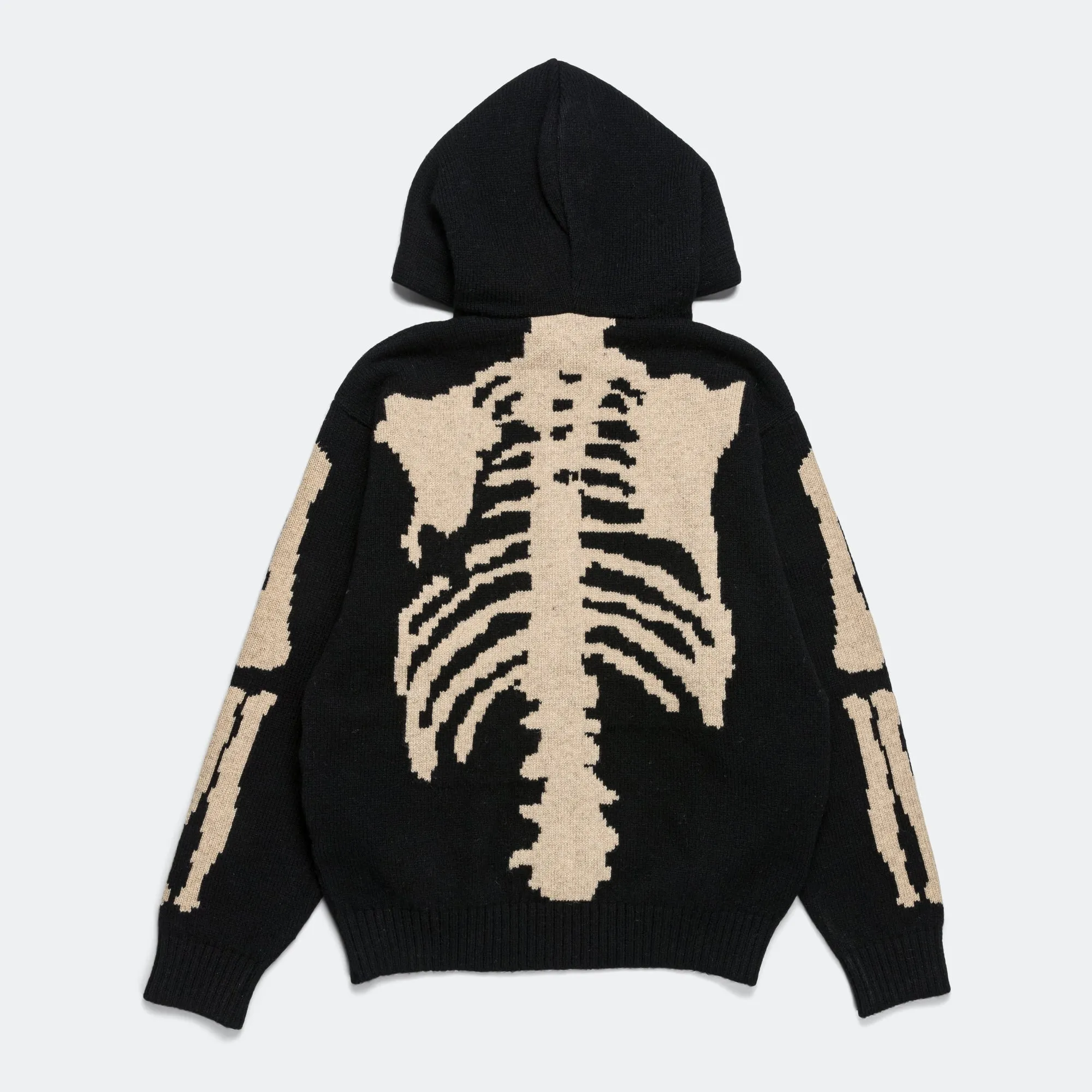 5G Wool BONE Hood Sweater - Black