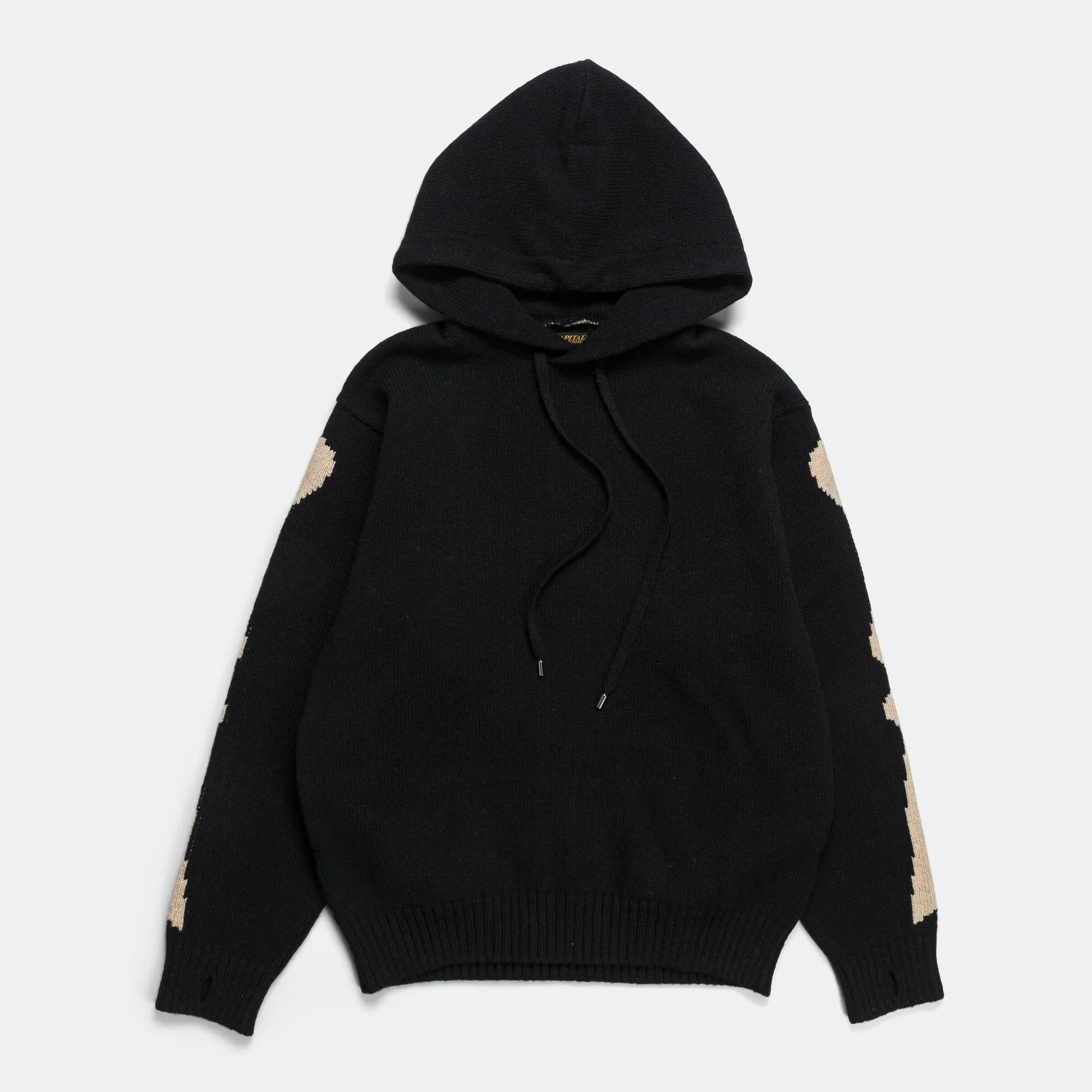 5G Wool BONE Hood Sweater - Black