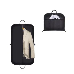 (98x60cm) Travel fabric garment bag hanging bag for suits / shirts / jackets - Black