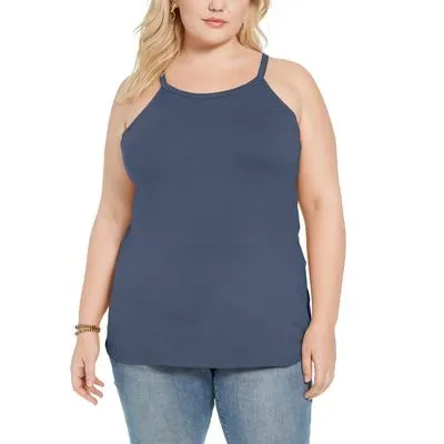 Aveto Trendy Plus Size Halter Tank Top, Size 2X