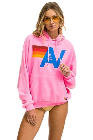 AVIATOR NATION LOGO PULLOVER HOODIE RELAXED NEON PINK