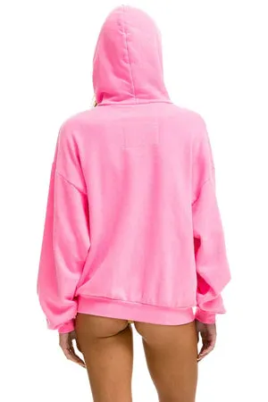 AVIATOR NATION LOGO PULLOVER HOODIE RELAXED NEON PINK