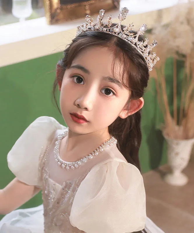 Beautiful Champagne Crystal Zircon Kids Crown IU038