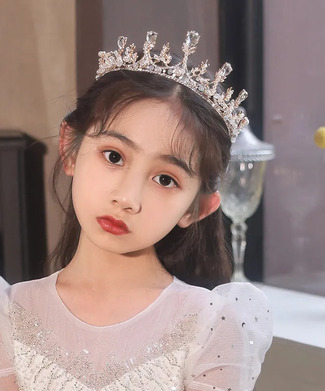 Beautiful Champagne Crystal Zircon Kids Crown IU038