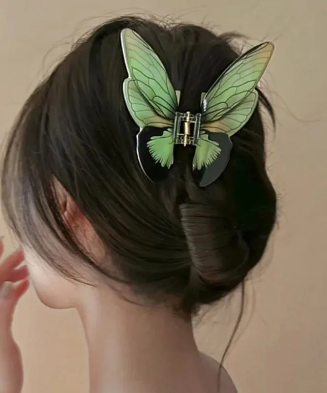 Beautiful Light Green Alloy Butterfly Hairpin AB1085