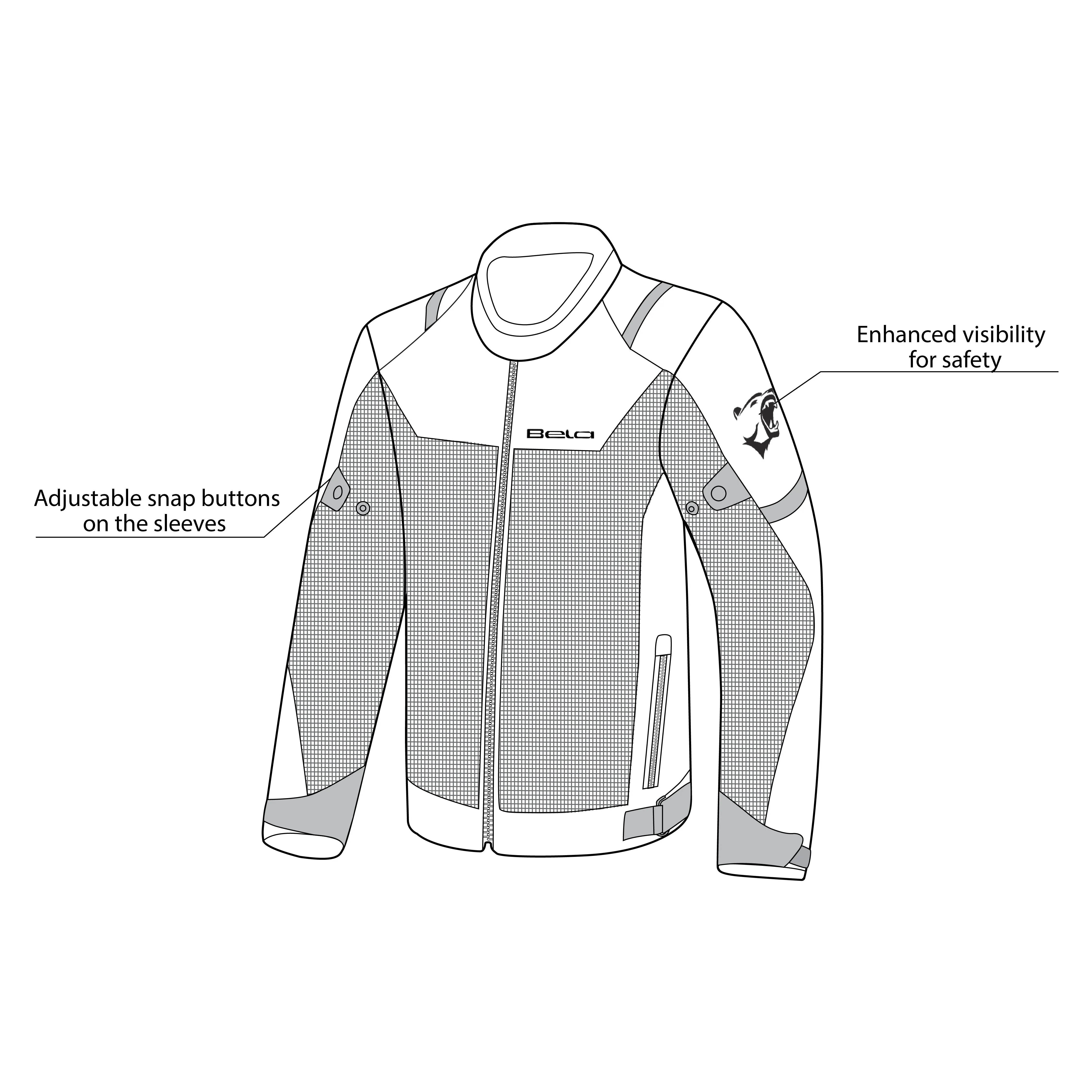 BELA Mesh Pro Lady Textile Motorbike Jacket Ice CE Approved