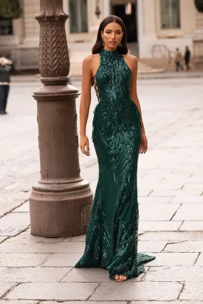 Belinda Sequin Gown - Emerald