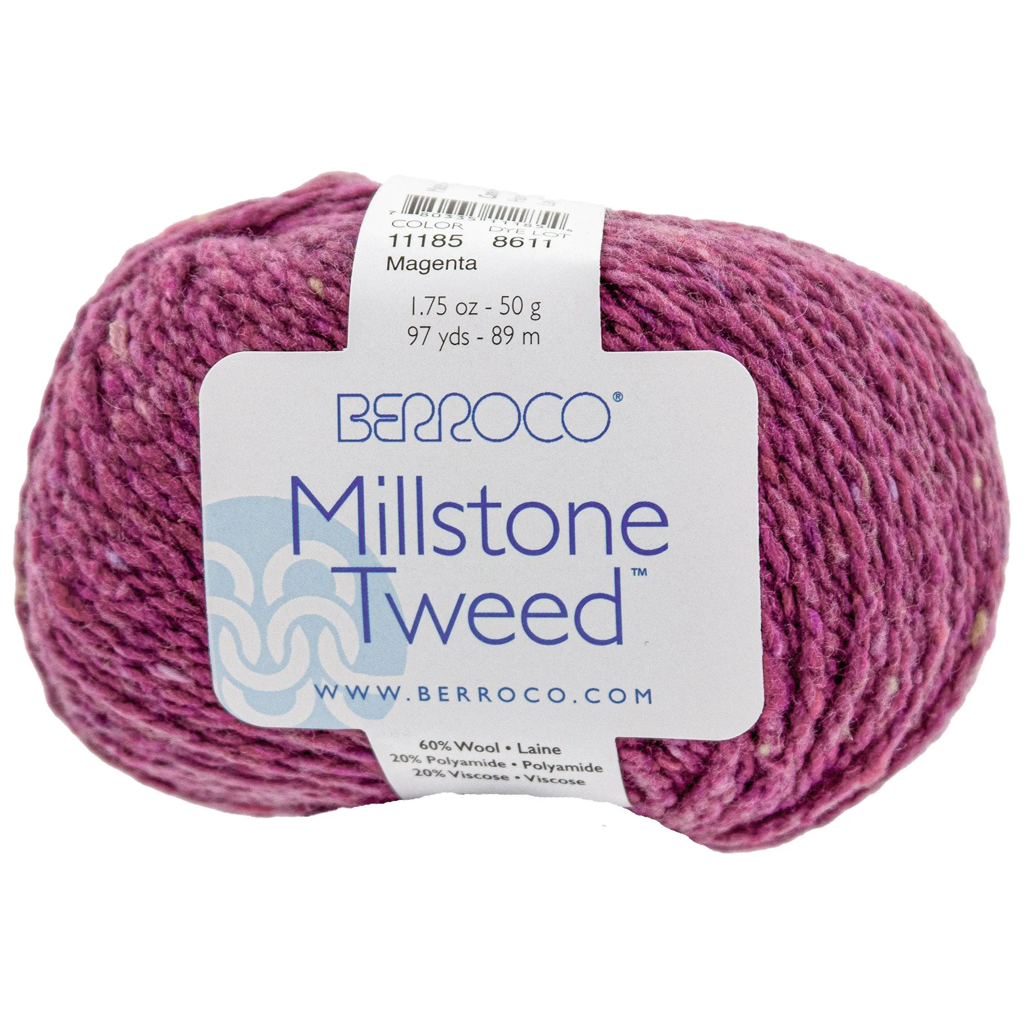 Berroco Millstone Tweed Yarn - 11185 Magenta