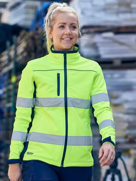 Bisley Women's Taped Two Tone Hi Vis Soft Shell Jacket (BJL6059T)