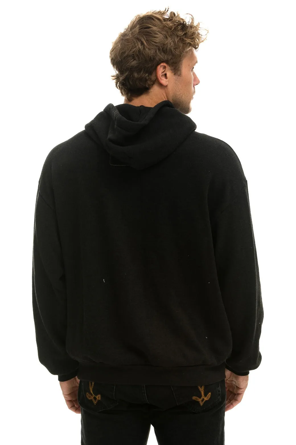 BOLT GRADIENT RELAXED PULLOVER HOODIE - BLACK // GREY