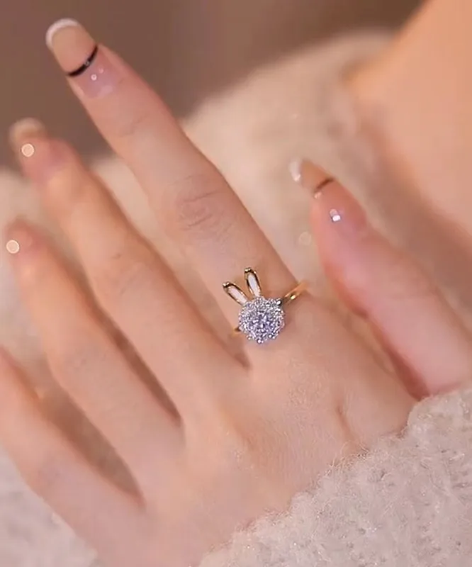 Boutique Gold Alloy Little Rabbit Rings GH1044