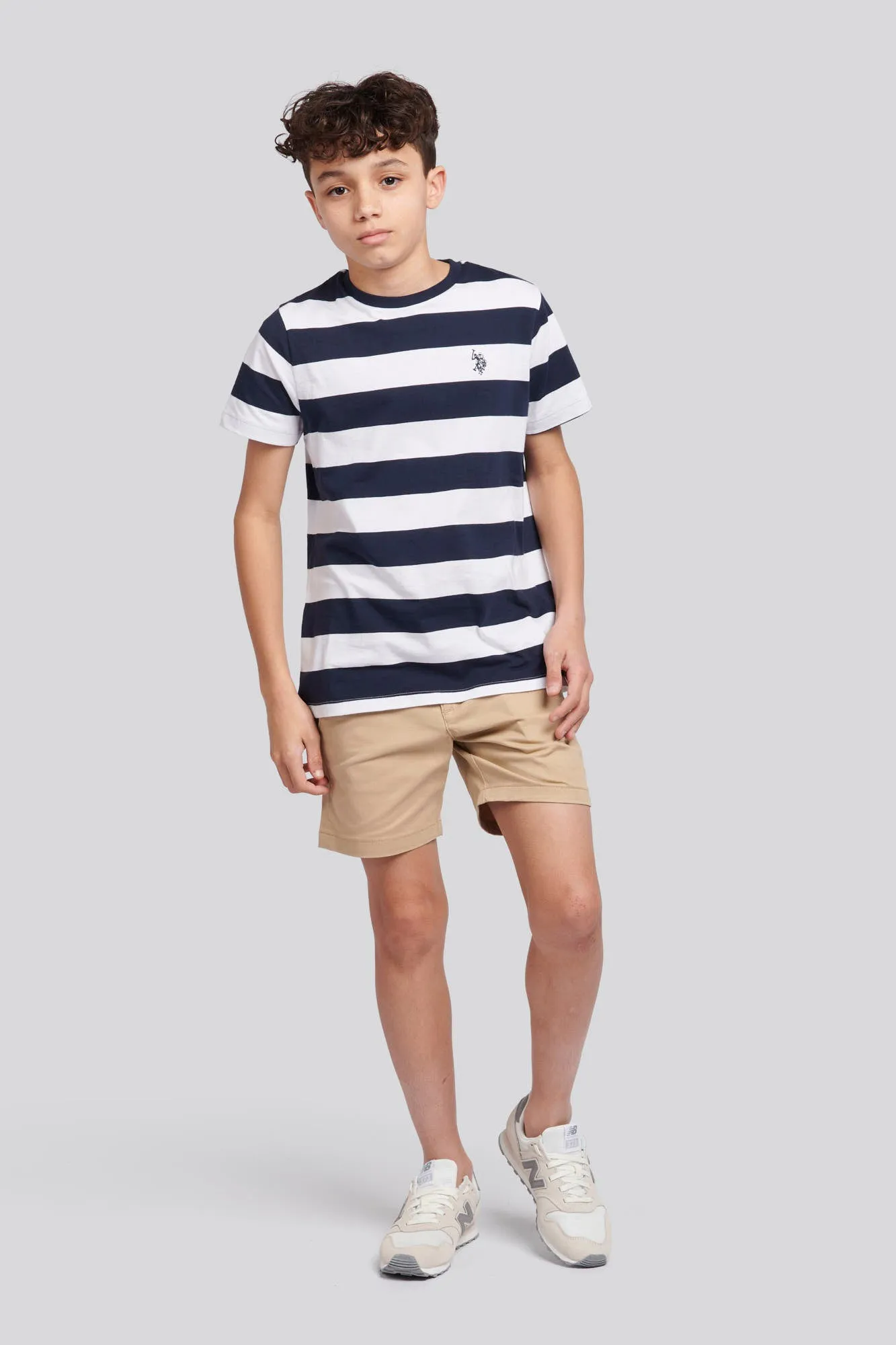 Boys Classic Stripe T-Shirt in Dark Sapphire Navy