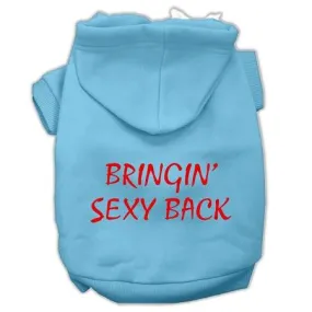 Bringin' Sexy Back Screen Print Pet Hoodies Baby Blue Size XL (16)