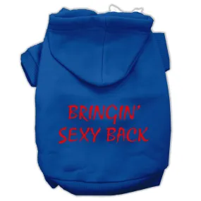 Bringin' Sexy Back Screen Print Pet Hoodies Blue Size Sm (10)