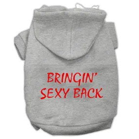 Bringin' Sexy Back Screen Print Pet Hoodies Grey Size Xs (8)