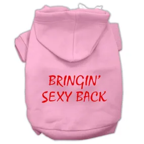 Bringin' Sexy Back Screen Print Pet Hoodies Light Pink Size Lg (14)