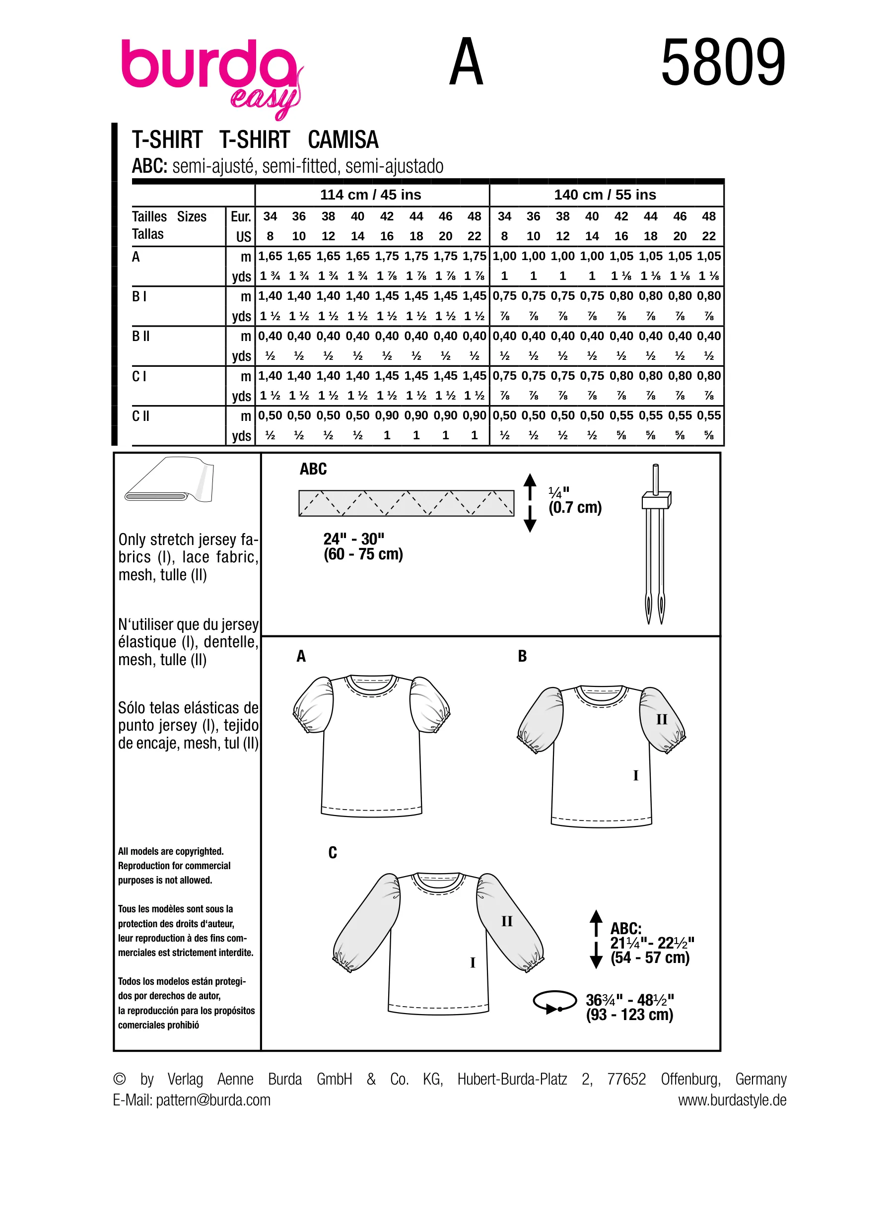 Burda Pattern X05809 Misses' Top Vest