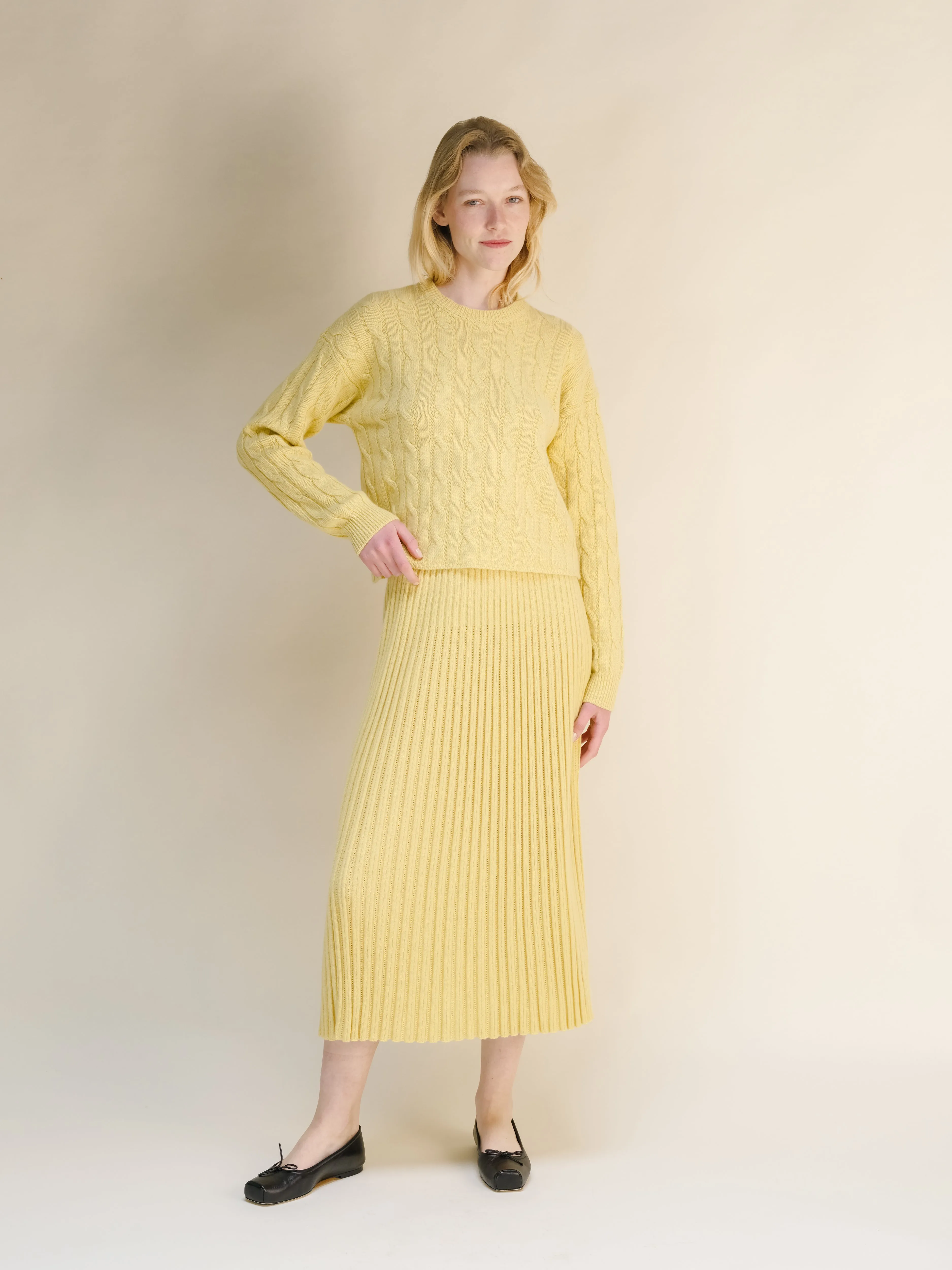 Cashmere Mix Perforated Skirt (3D-Knit)