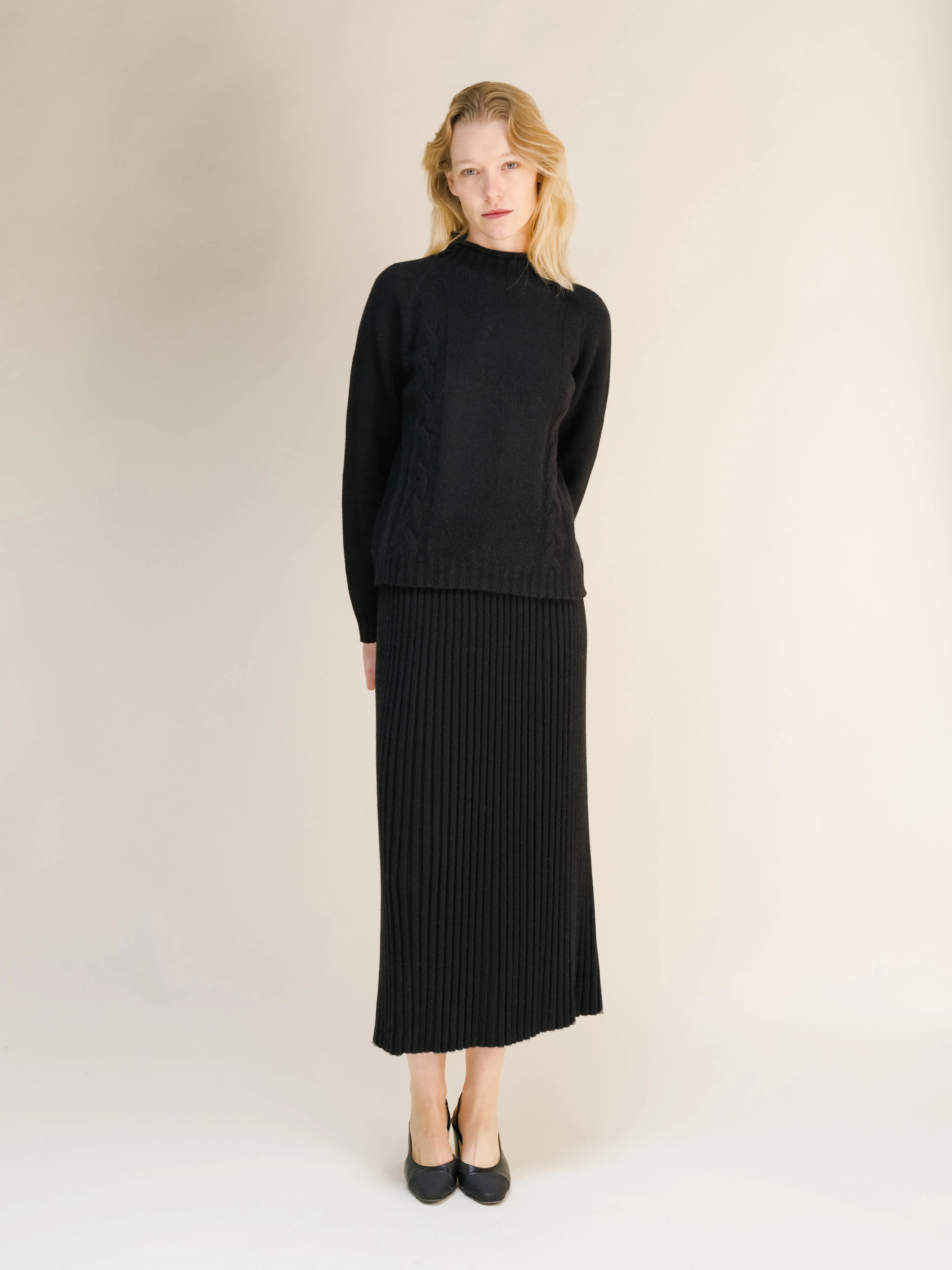 Cashmere Mix Perforated Skirt (3D-Knit)