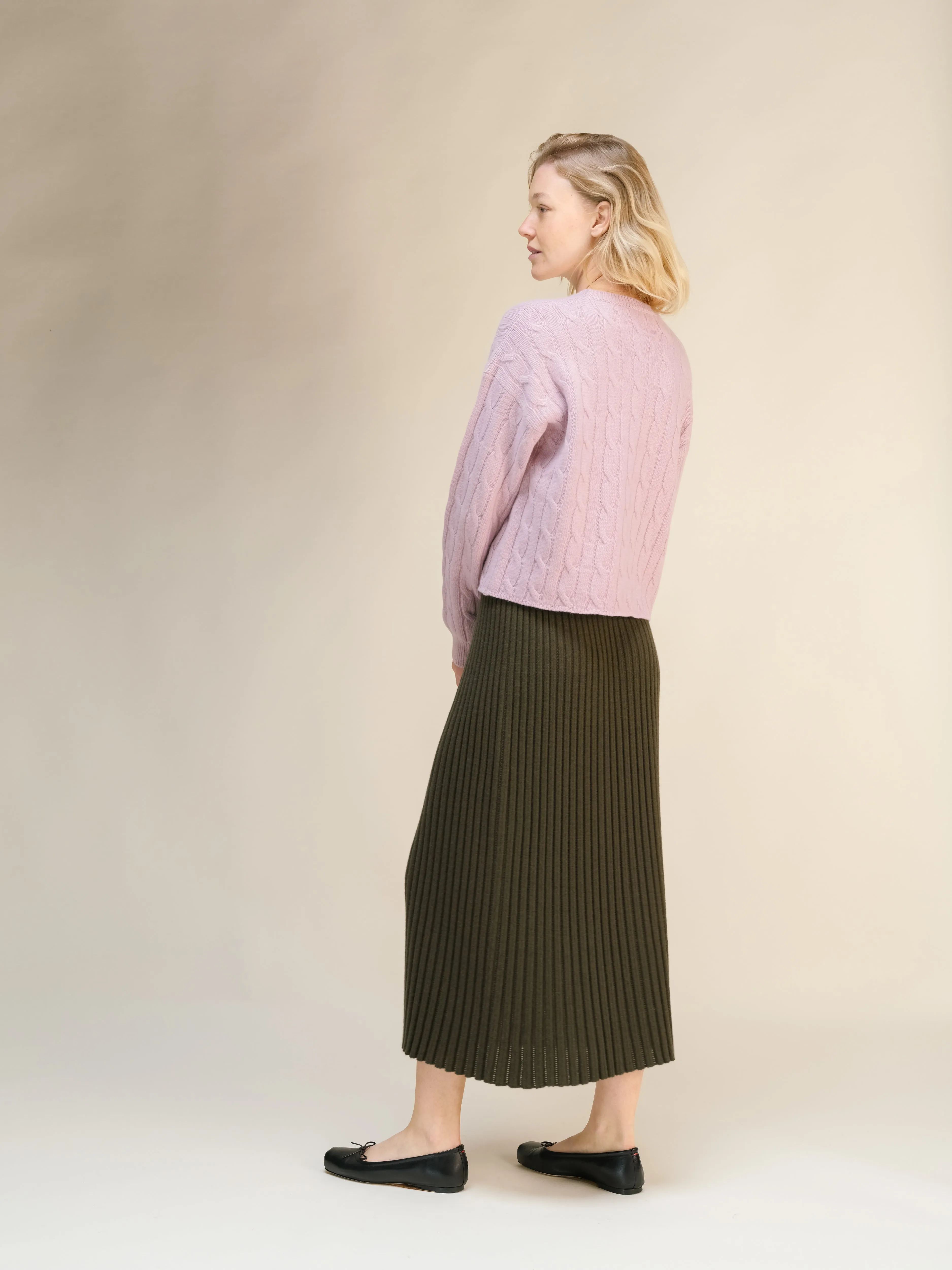 Cashmere Mix Perforated Skirt (3D-Knit)