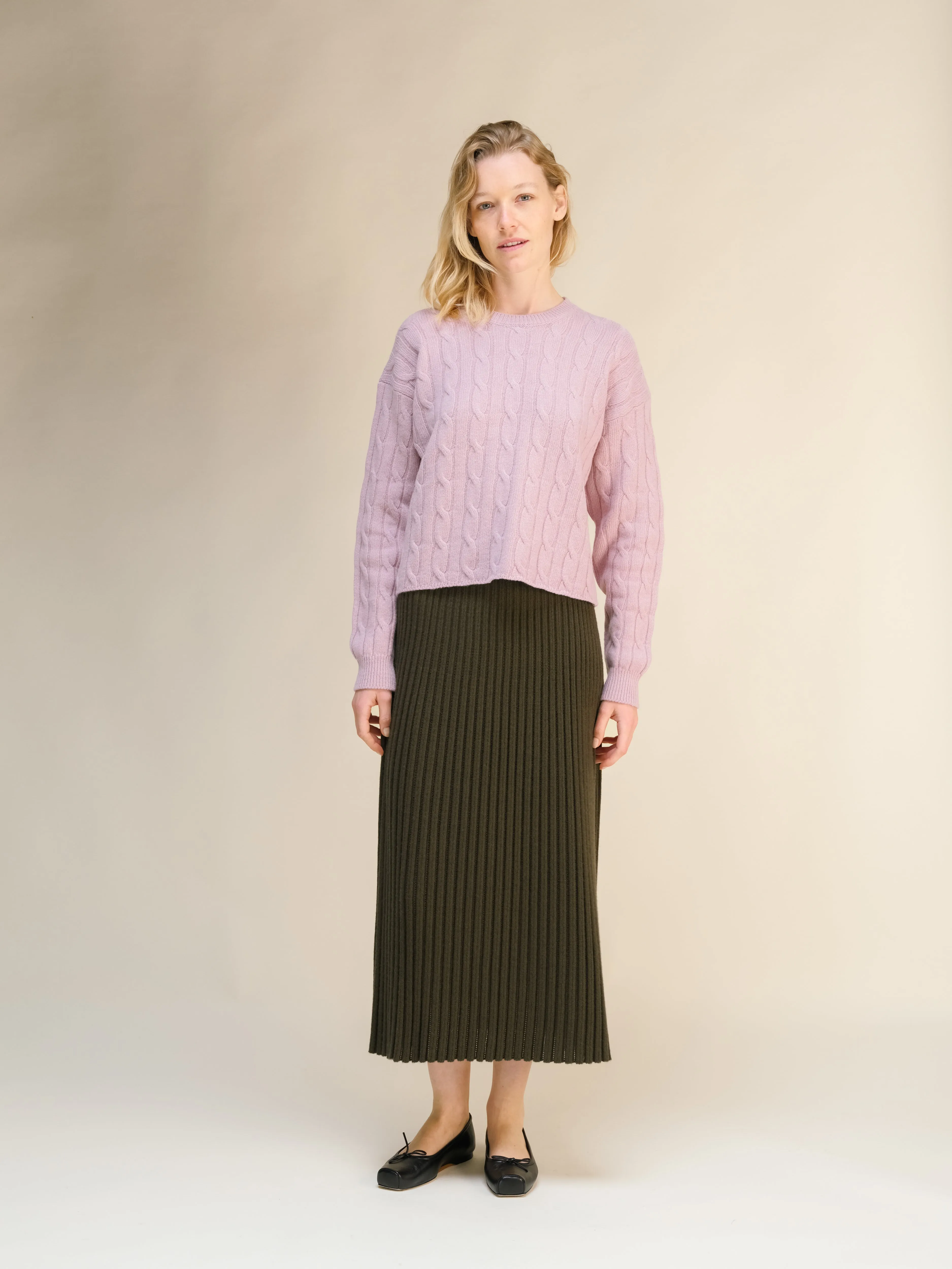 Cashmere Mix Perforated Skirt (3D-Knit)