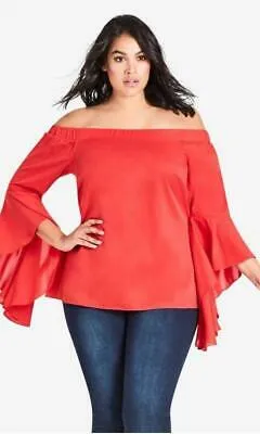 City Chic Trendy Plus Size Dramatic-Sleeve Top, Size XL22