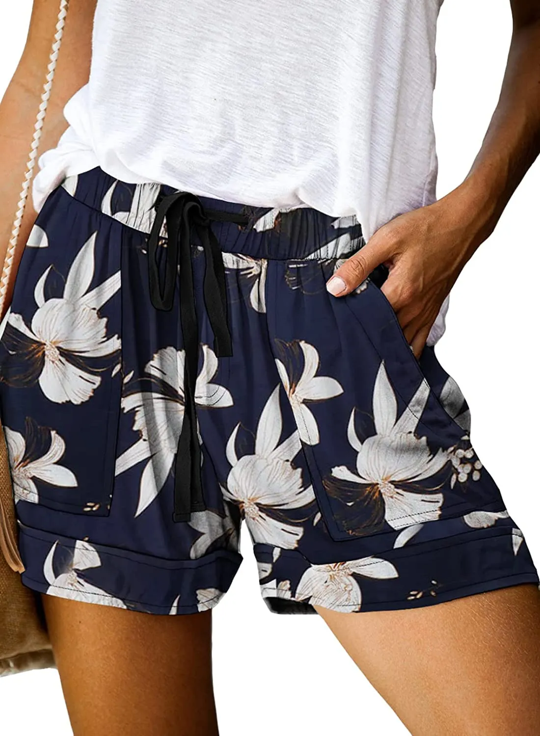 Comfy Drawstring (with elastic waist) Casual Pocketed Shorts