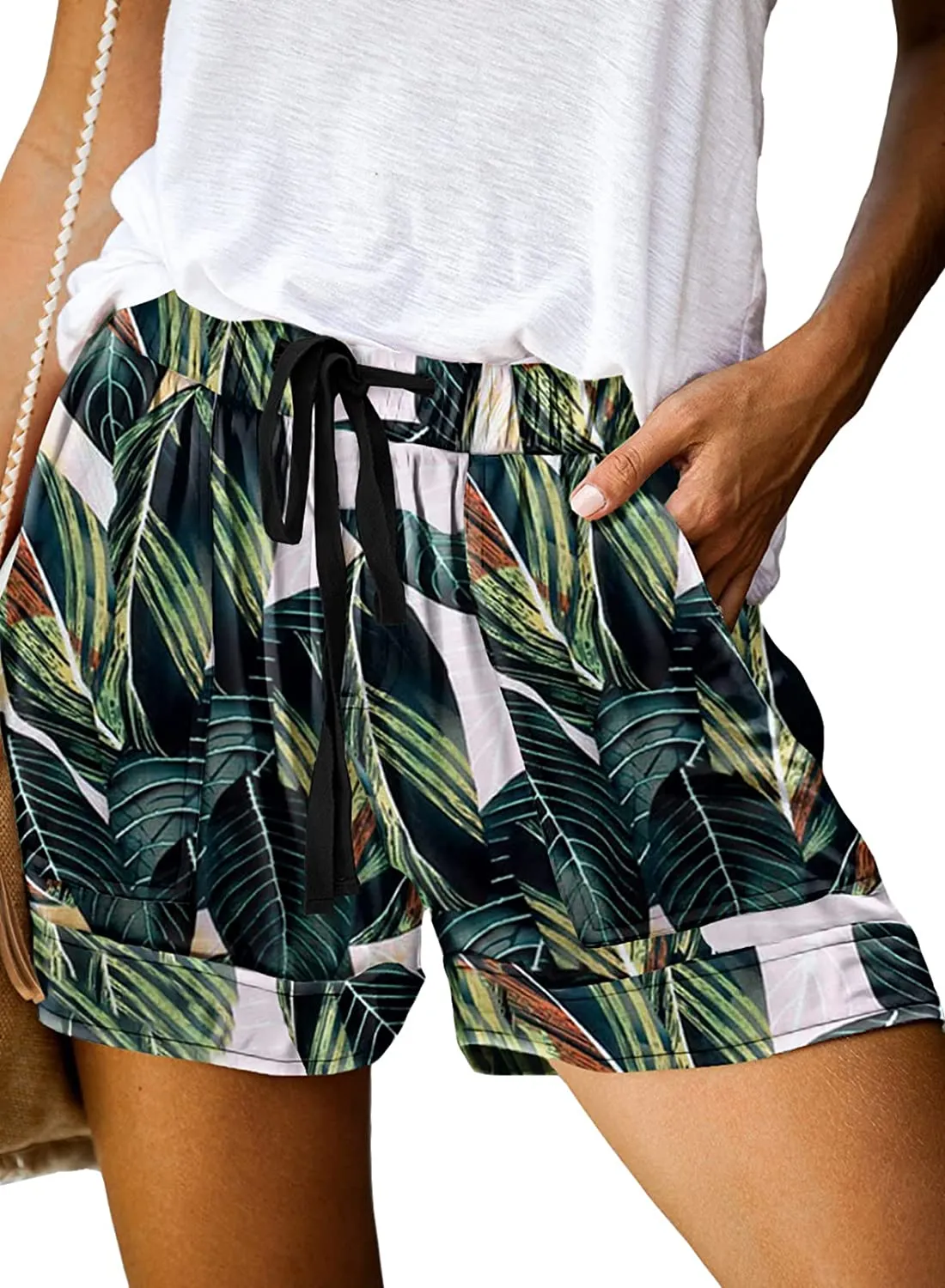 Comfy Drawstring (with elastic waist) Casual Pocketed Shorts