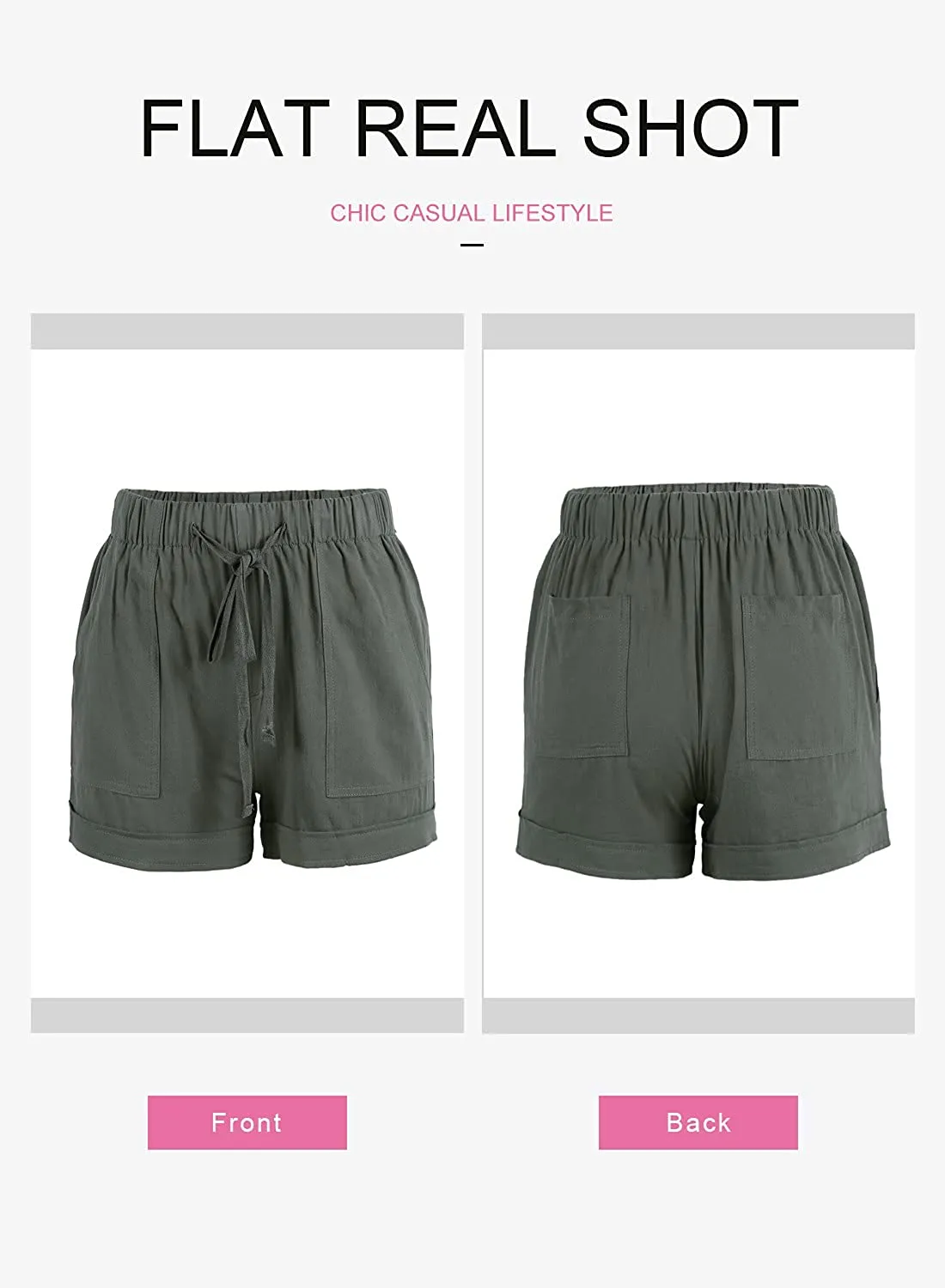 Comfy Drawstring (with elastic waist) Casual Pocketed Shorts