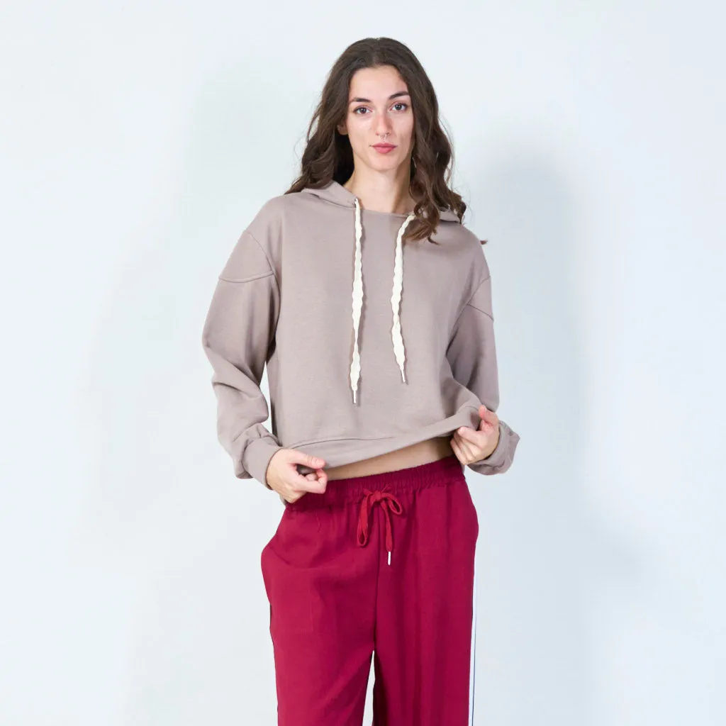 Cropped hooded sweatshirt wholesale