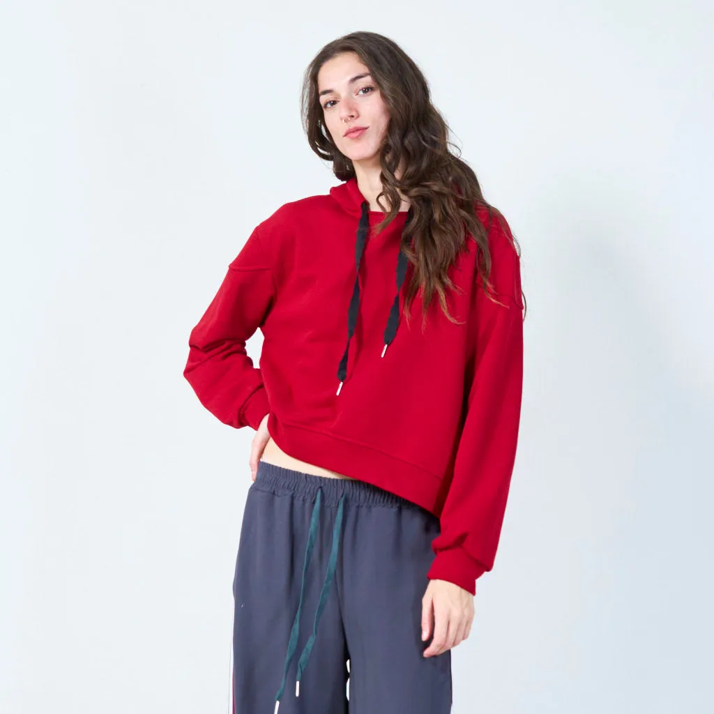 Cropped hooded sweatshirt wholesale