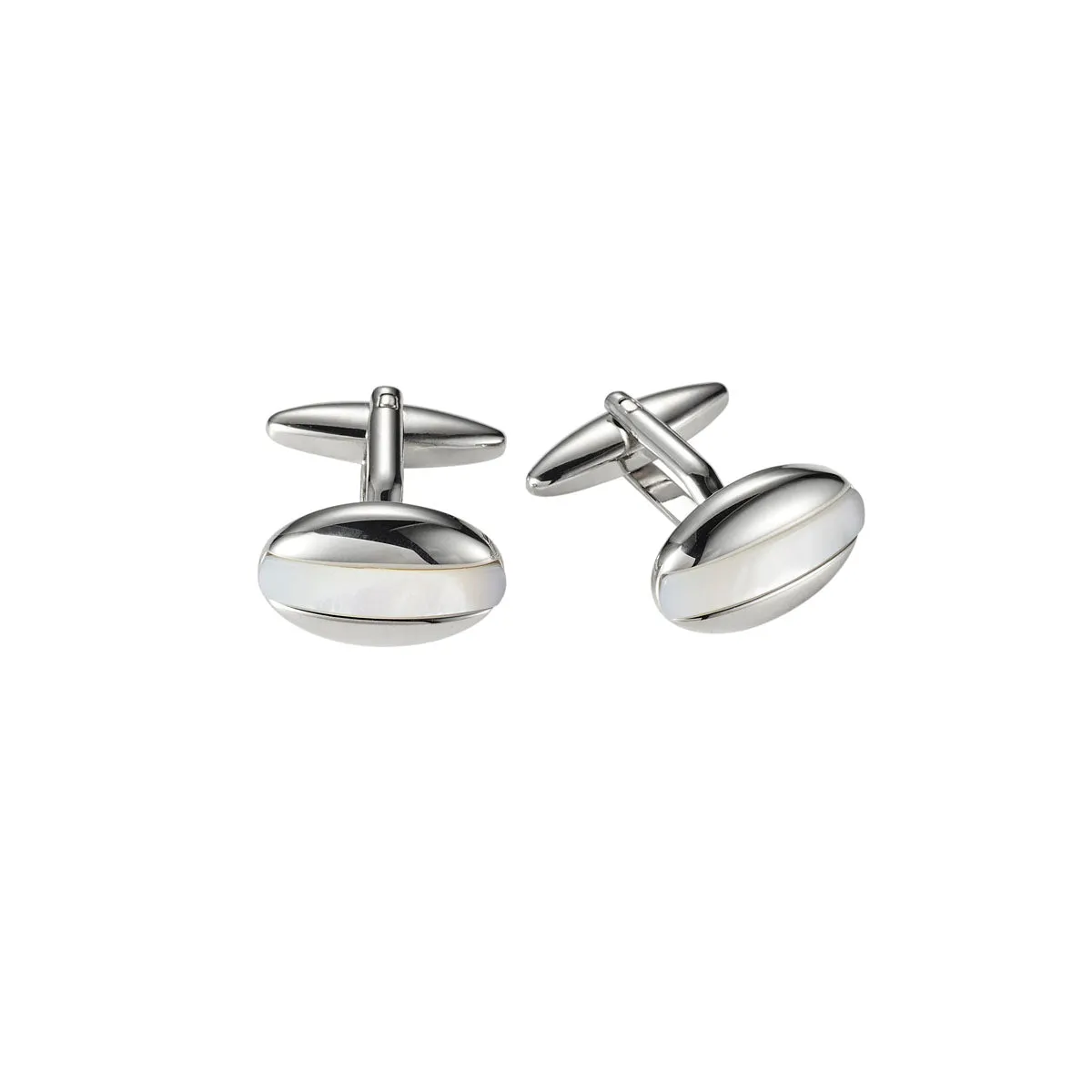 Cudworth Rhodium/Mother of Pearl Cufflinks