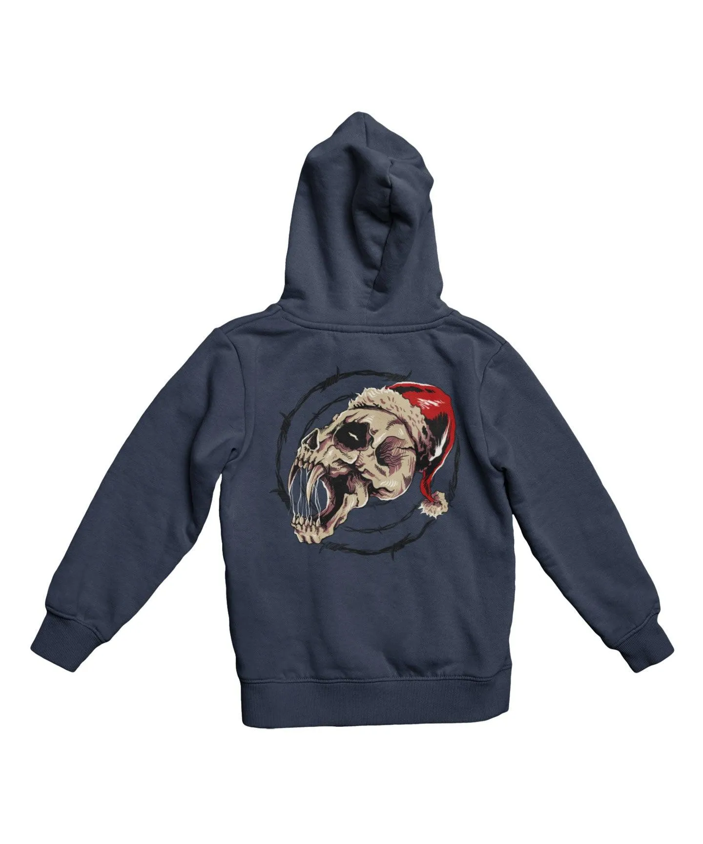 Demon Skull Santa Back Printed Christmas Hoodie