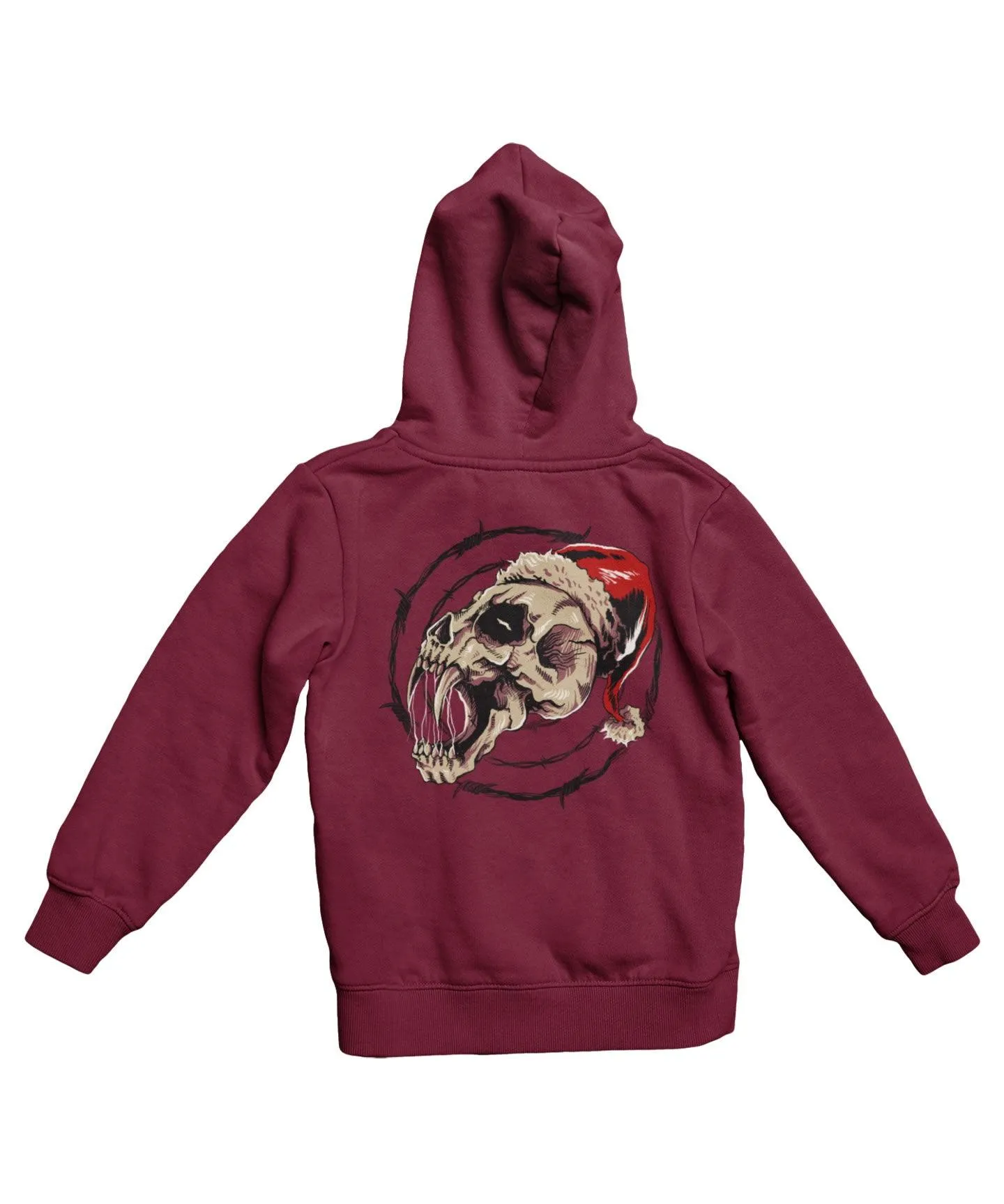 Demon Skull Santa Back Printed Christmas Hoodie