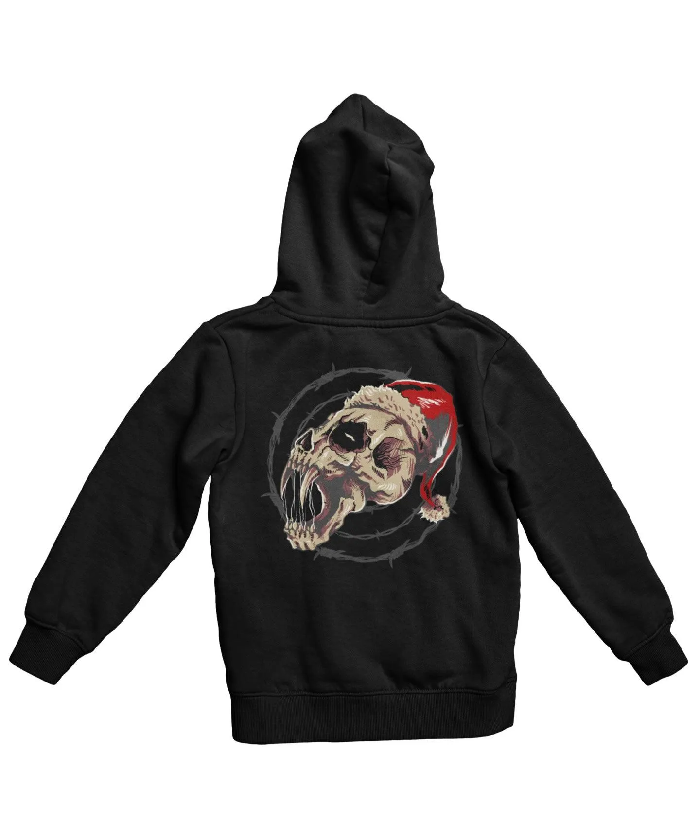 Demon Skull Santa Back Printed Christmas Hoodie