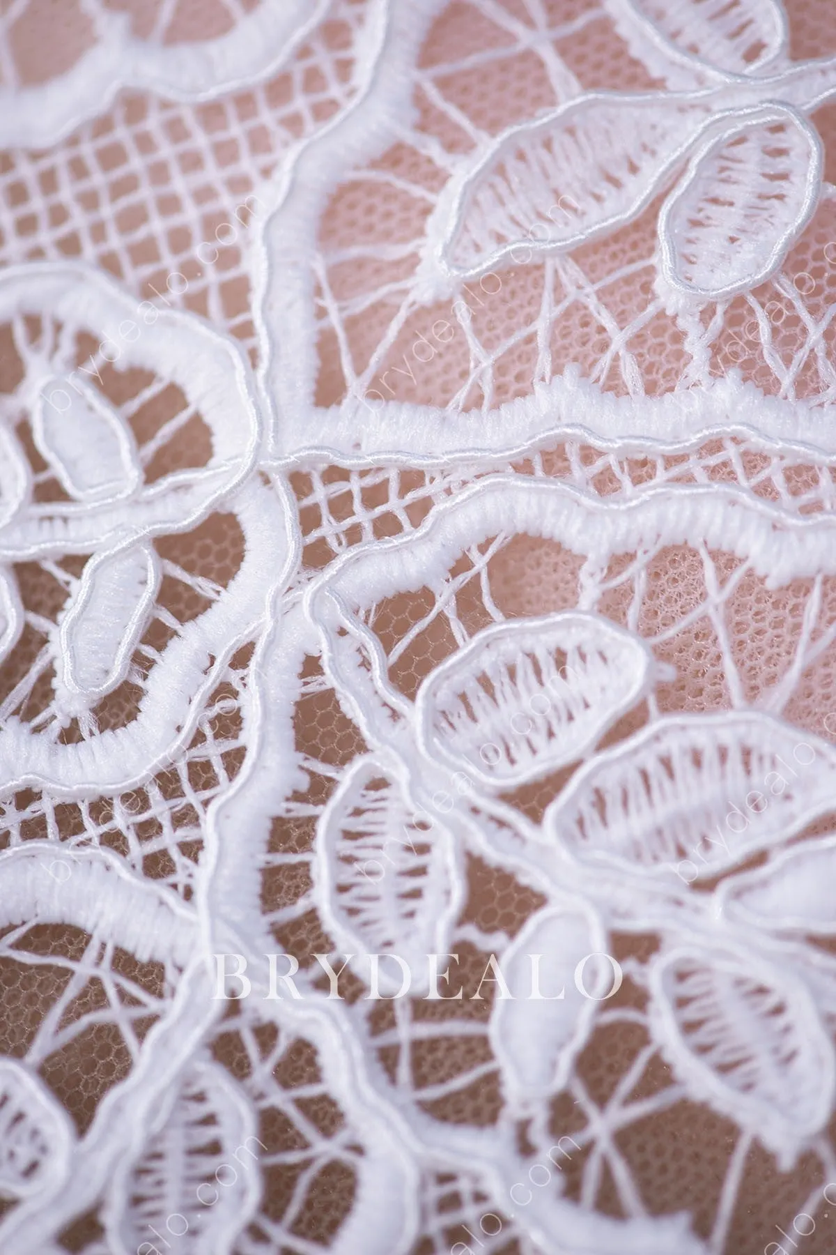 Elaborate Double Border Leaf Lace Fabric