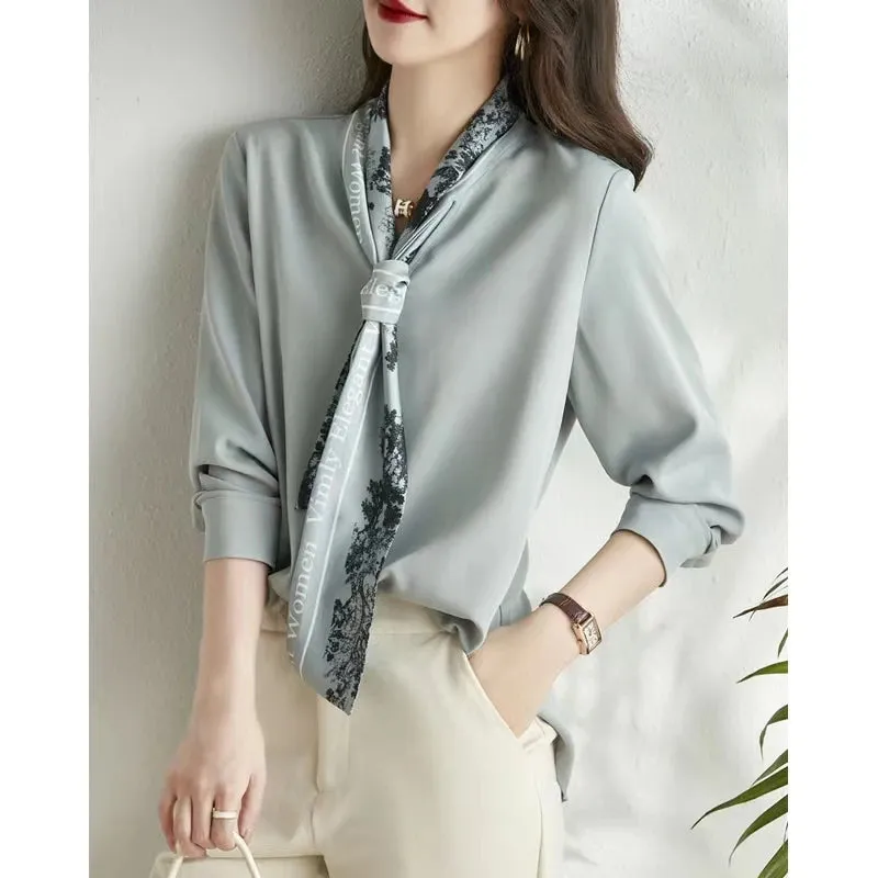 Elegant Bow Chiffon Blouse for Women