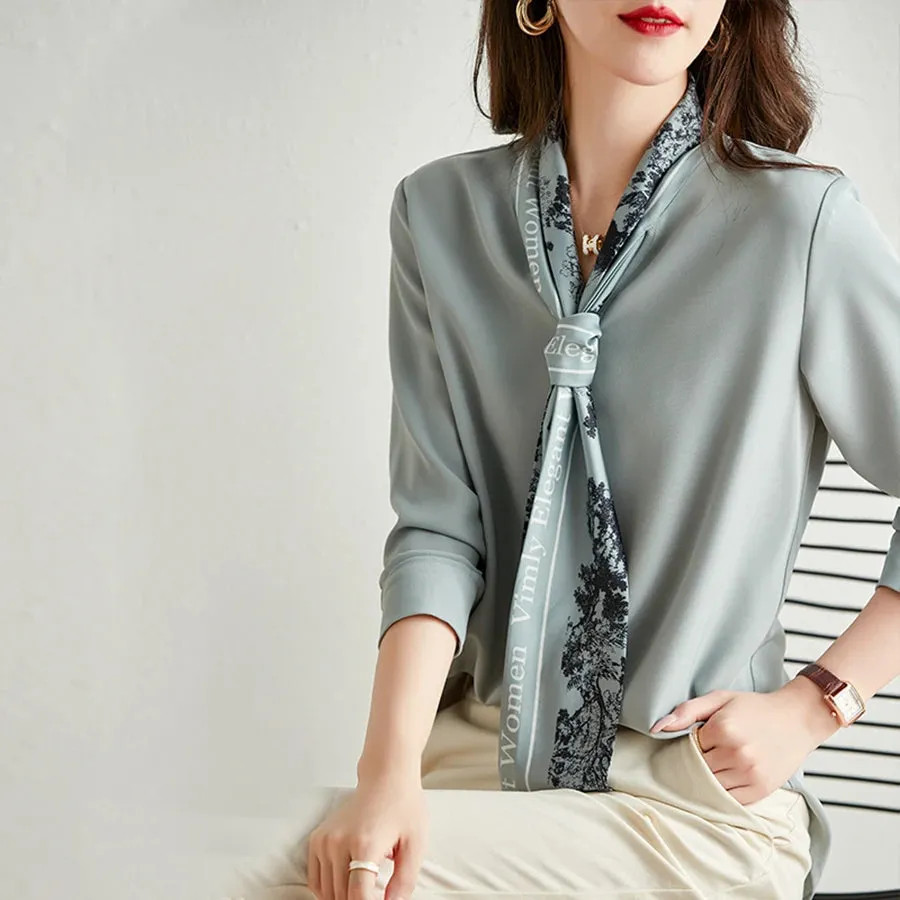 Elegant Bow Chiffon Blouse for Women