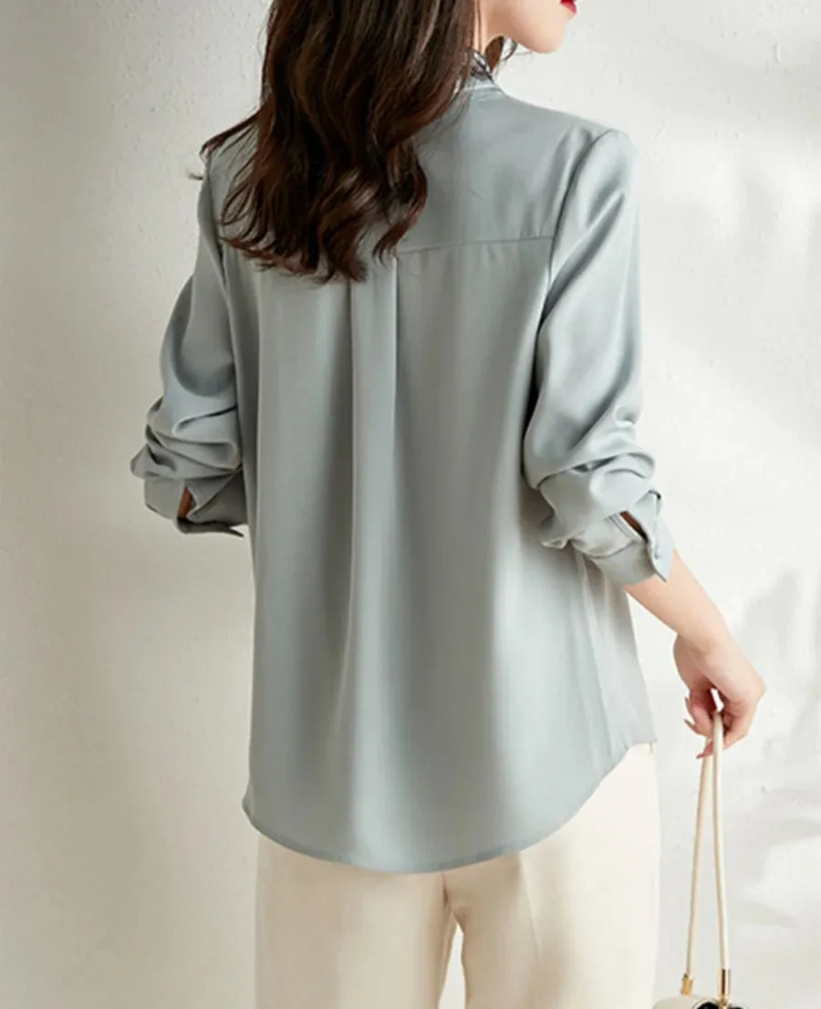 Elegant Bow Chiffon Blouse for Women