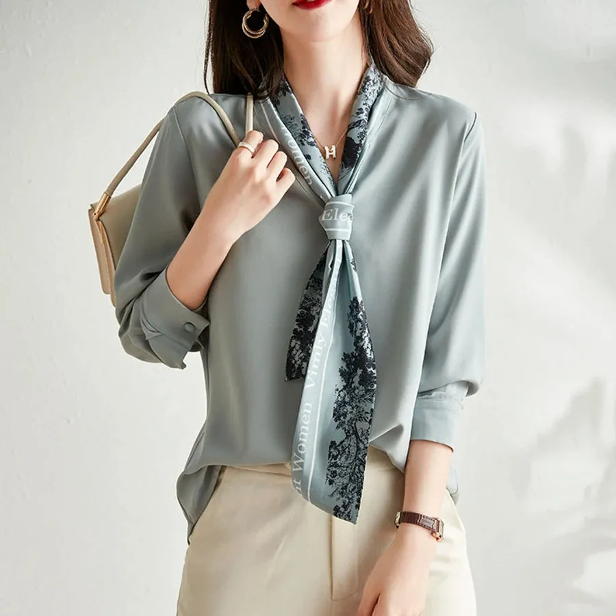 Elegant Bow Chiffon Blouse for Women