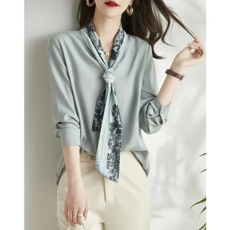 Elegant Bow Chiffon Blouse for Women