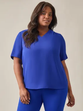 Everyday V-Neck Blouse, Royal Signature