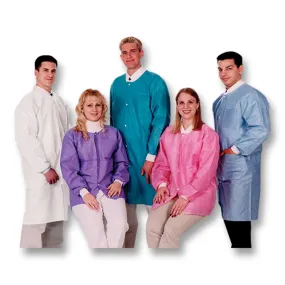 Extra-Safe SMS Lab Jacket Hip Length, Large, Washable, 10 per pack