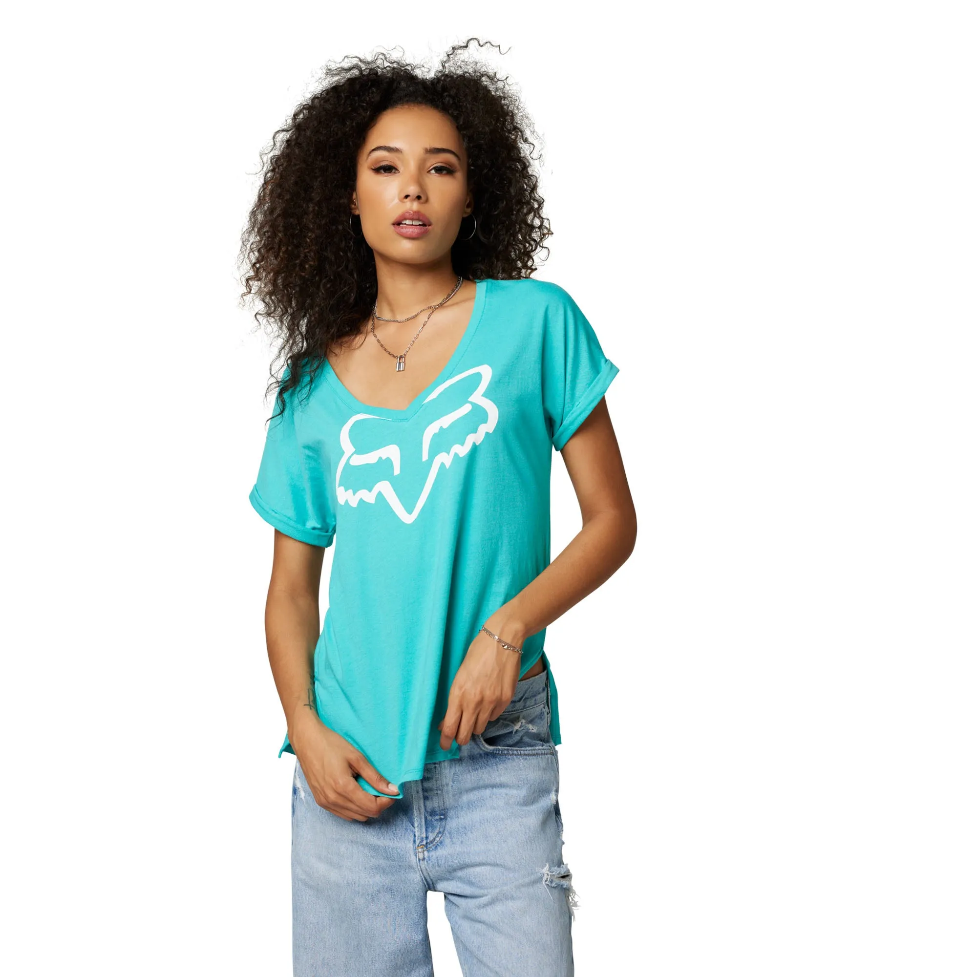 Fox Racing Womens Boundary T-Shirt Teal Turquoise