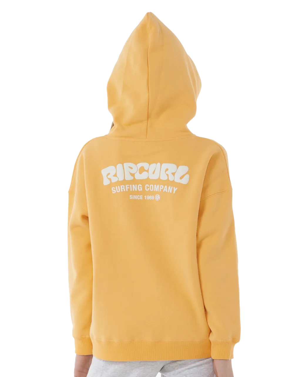 Girls Surf Puff Heritage Hoodie in Orange